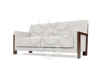 Royalty Free Clipart Image of a White Couch