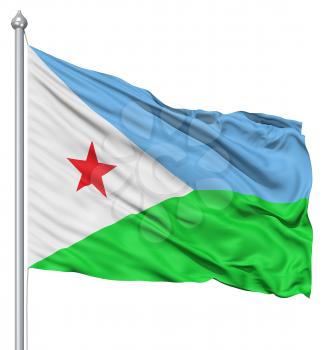 Royalty Free Clipart Image of the Flag of Djibuoti