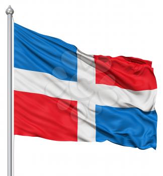 Royalty Free Clipart Image of the Flag of the Dominican Republic