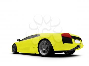 Royalty Free Clipart Image of a Yellow Ferrari