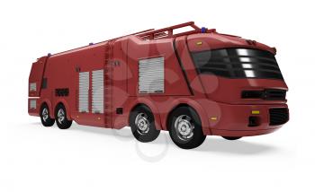 Royalty Free Clipart Image of a Futuristic Firetruck