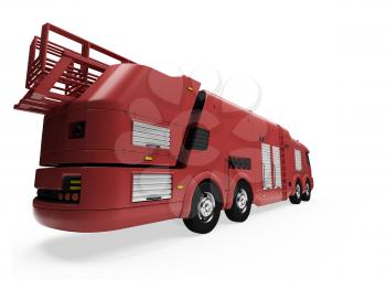 Royalty Free Clipart Image of a Futuristic Firetruck