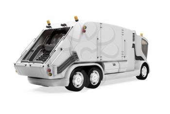 Royalty Free Clipart Image of a Garbage Truck