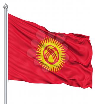 Royalty Free Clipart Image of the Flag of Kyrgyzstan 