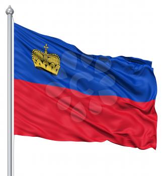 Royalty Free Clipart Image of the Flag of Liechtenstein