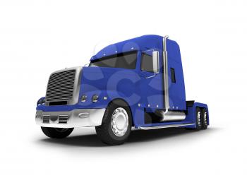 Royalty Free Clipart Image of a Blue Transport Truck