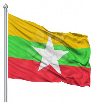 Royalty Free Clipart Image of the Myanmar Flag