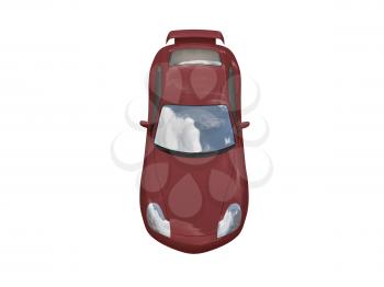 Royalty Free Clipart Image of a Red Porsche