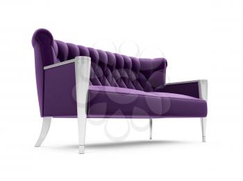 Royalty Free Clipart Image of a Purple Sofa