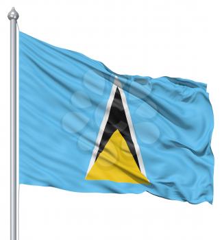 Royalty Free Clipart Image of the Flag of Saint Lucia