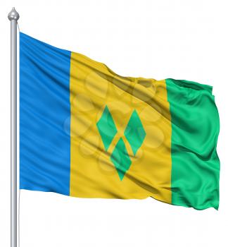 Royalty Free Clipart Image of the Flag of Saint Vincent and the Grenadines