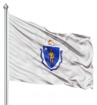 Royalty Free Clipart Image of the Flag of Massachusetts