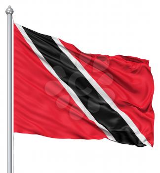 Royalty Free Clipart Image of the Flag of Trinidad and Tobago