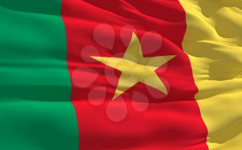 Royalty Free Clipart Image of the Flag of Cameroon