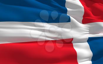 Royalty Free Clipart Image of the Flag of the Dominican Republic