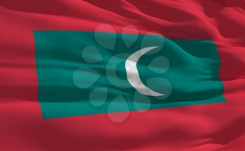 Royalty Free Clipart Image of the Flag of the Maldives