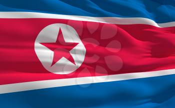 Royalty Free Clipart Image of the Flag of North Korea