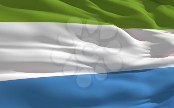 Royalty Free Clipart Image of the Flag of Sierra Leone