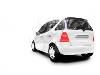 Royalty Free Clipart Image of a White Car