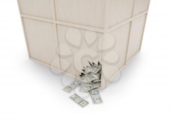 Royalty Free Clipart Image of a Box of Money