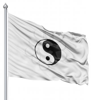 Royalty Free Clipart Image of a Yin Yang Flag
