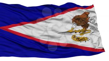 Isolated American Samoa Flag, USA state, Waving on White Background, High Resolution