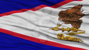 Closeup American Samoa Flag on Flagpole, USA state, Waving in the Wind, High Resolution