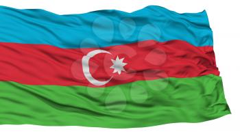 Isolated Azerbaijan Flag, Waving on White Background, High Resolution