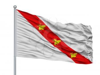 Bandiera Elba Flag On Flagpole, Isolated On White Background, 3D Rendering