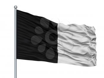 Gembloux City Flag On Flagpole, Country Belgium, Isolated On White Background, 3D Rendering