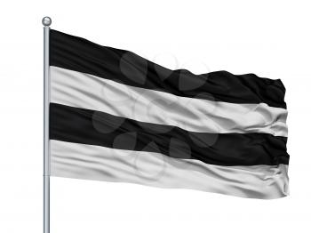 Halen City Flag On Flagpole, Country Belgium, Isolated On White Background, 3D Rendering