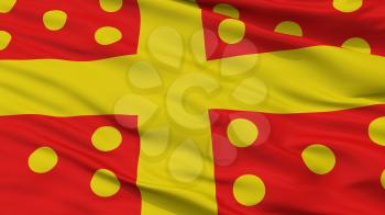 Harelbeke City Flag, Country Belgium, Closeup View, 3D Rendering