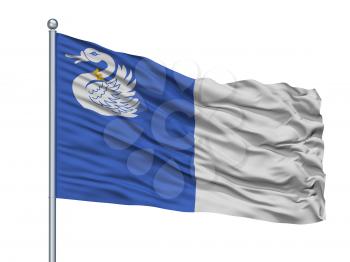 Tongeren City Flag On Flagpole, Country Belgium, Isolated On White Background, 3D Rendering