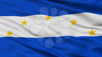 Vallegrande Province City Flag, Country Bolivia, Closeup View, 3D Rendering