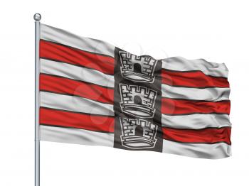 Joao Pessoa City Flag On Flagpole, Country Brasil, Isolated On White Background, 3D Rendering