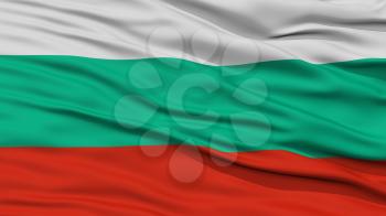 Closeup Bulgaria Flag, Waving in the Wind, High Resolution