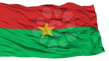 Isolated Burkina Flag, Waving on White Background, High Resolution