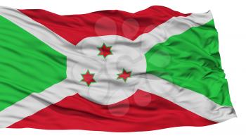 Isolated Burundi Flag, Waving on White Background, High Resolution