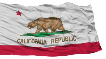 Isolated California Flag, USA state, Waving on White Background, High Resolution