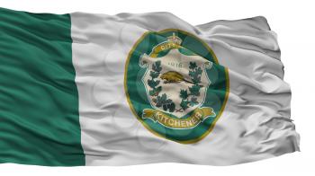 Kitchener City Flag, Country Canada, Ontario Province, Isolated On White Background, 3D Rendering