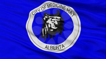 Medicine Hat City Flag, Country Canada, Alberta Province, Closeup View, 3D Rendering