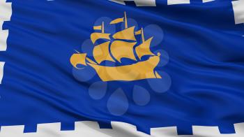 Quebec City City Flag, Country Canada, Closeup View, 3D Rendering