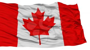 Isolated Canada Flag, Waving on White Background, High Resolution