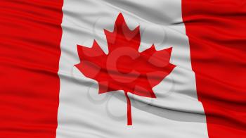 Closeup Canada Flag, Waving in the Wind, High Resolution