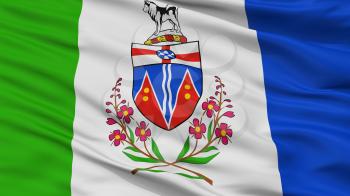 Yukon City Flag, Country Canada, Closeup View, 3D Rendering