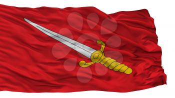 Chimay City Flag, Country Belgium, Isolated On White Background, 3D Rendering