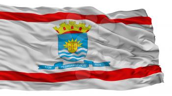 Florianopolis City Flag, Country Brasil, Isolated On White Background, 3D Rendering