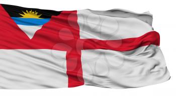 Coastguard Ensign Of Antigua And Barbuda Flag, Isolated On White Background, 3D Rendering