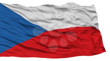 Isolated Czech Flag, Waving on White Background, High Resolution