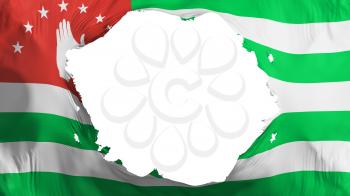 Broken Abkhazia flag, white background, 3d rendering